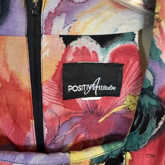 Womens Floral Sleeveless Midi Dress Positive Attitude Large Razor Back Floral - Picture 2 of 8